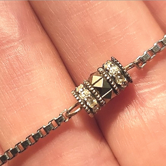 MSCO SS, Marcasite, & CZ Barrel Station Choker - Picture 3 of 9